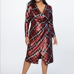 Eloquii plaid sequin cocktail dress. Size 18